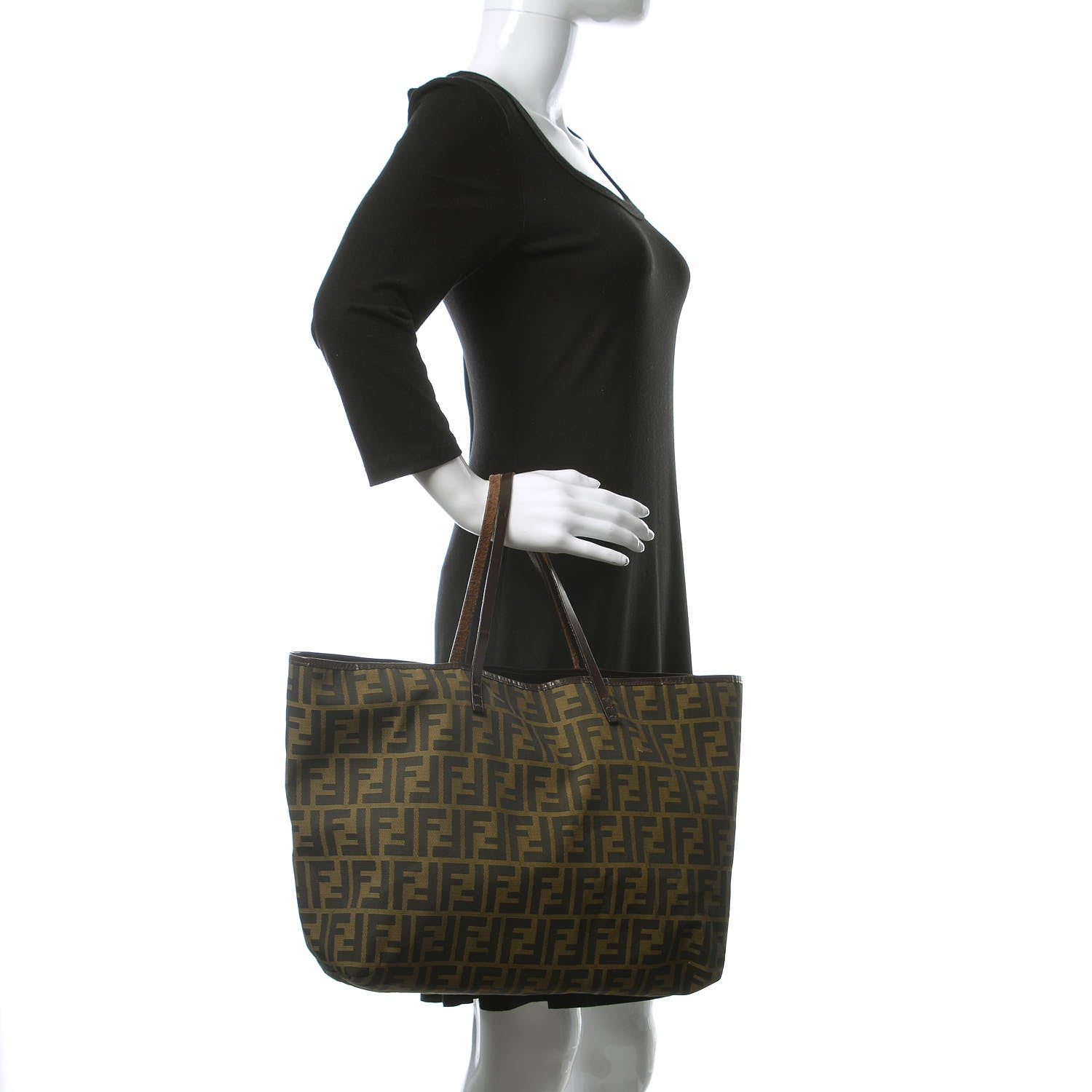Fendi Zucca Medium Roll Tote Tobacco 2 of 12