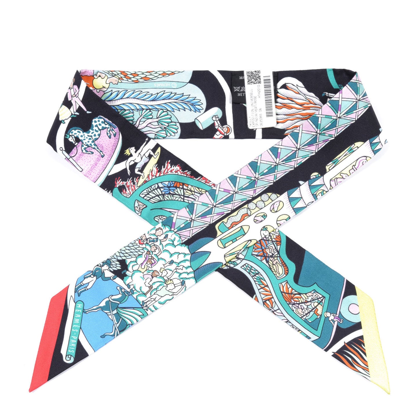 Silk Exposition Universelle Twilly Black Vert Rose