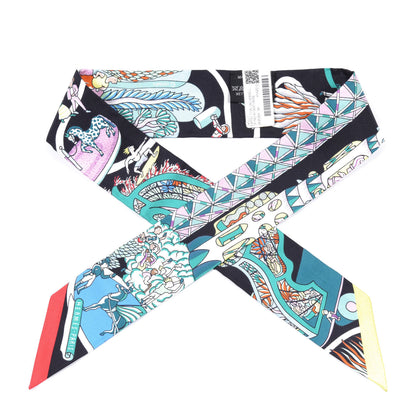 Hermes Silk Exposition Universelle Twilly Black Vert Rose 1 of 5