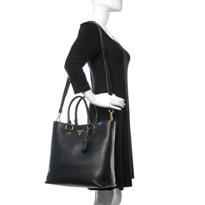 Prada Vitello Phenix Tote Black 2 of 10