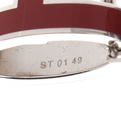 Hermes Palladium Lacquered Pop H Pendant Necklace Rouge H 6 of 8
