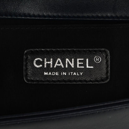 Chanel Faded Calfskin Quilted Small Studded Boy Flap Navy 6 of 7