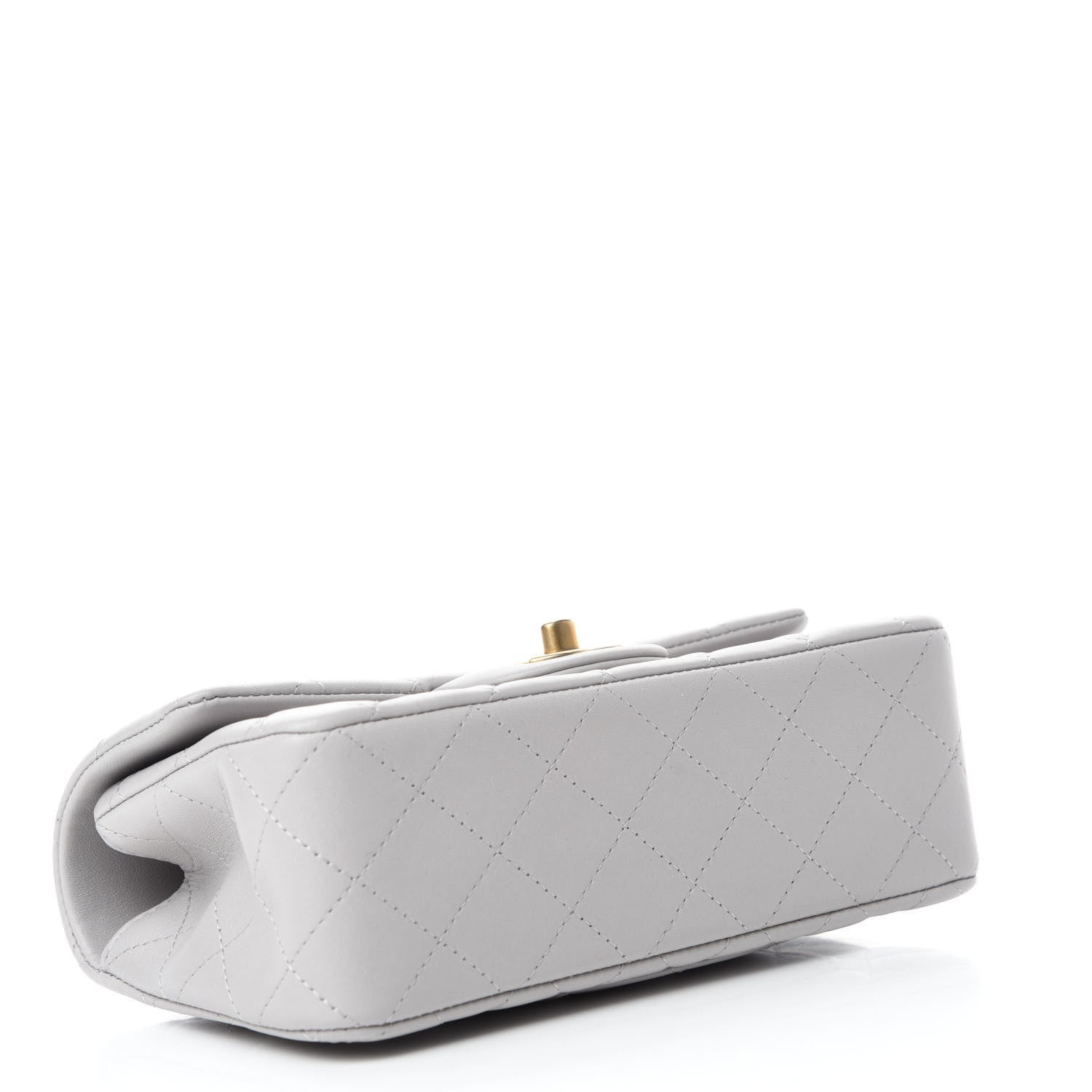 Chanel Lambskin Quilted Mini Top Handle Rectangular Flap Grey 4 of 11