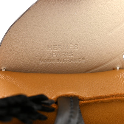 Hermes Milo Lambskin Grigri Rodeo Pegase Horse Bag Charm MM Sesame Black Nata 4 of 4
