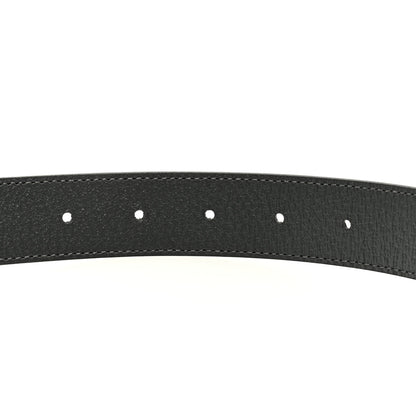 Gucci GG Supreme Monogram Plutone Calfskin Palladium Double G Reversible 30mm Belt 85 34 Black 5 of 5