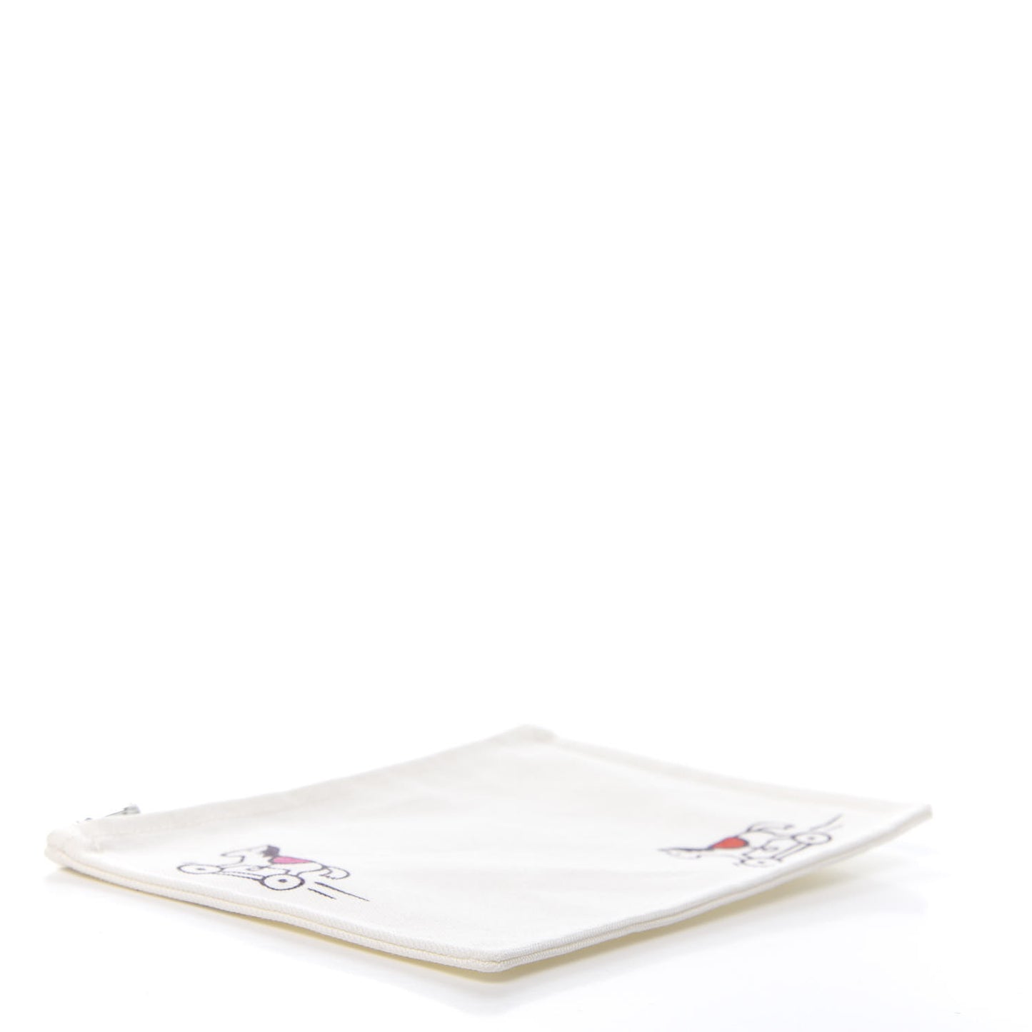 Cotton Canvas Small Adada Flat Case Rose Bougainvillier