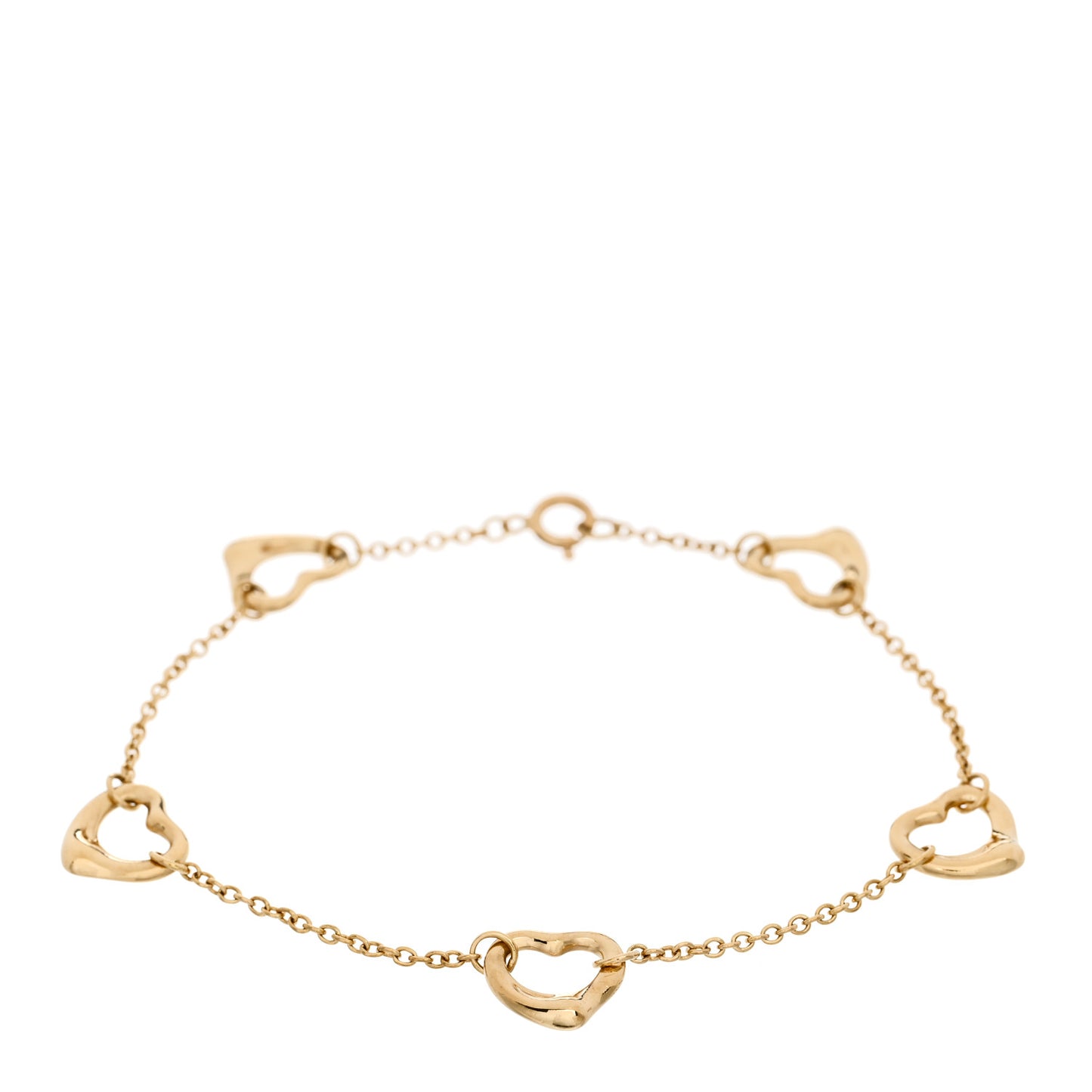 18K Yellow Gold Elsa Peretti 5 Open Heart Bracelet