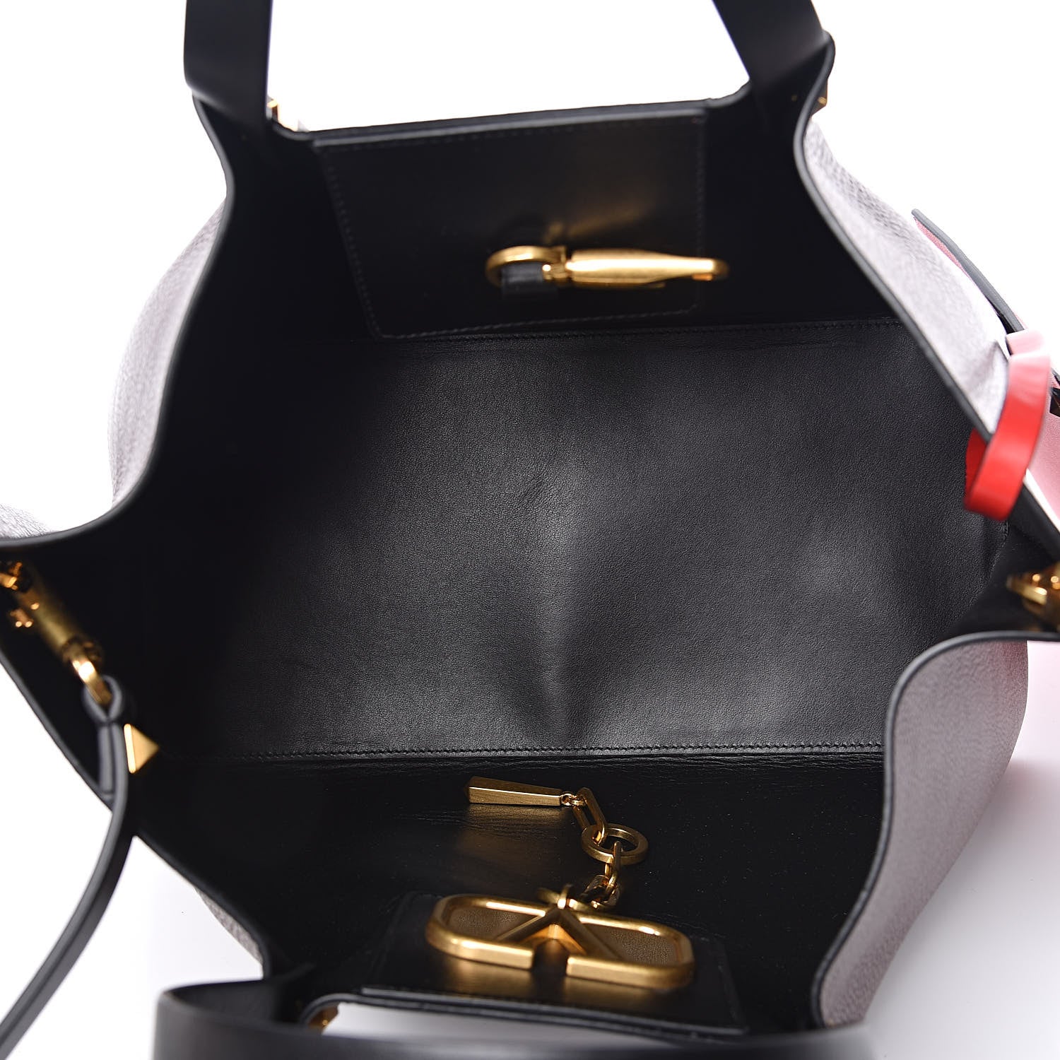 Valentino Garavani Grainy Calfskin Medium VLogo Escape Shopper Rubin 5 of 9