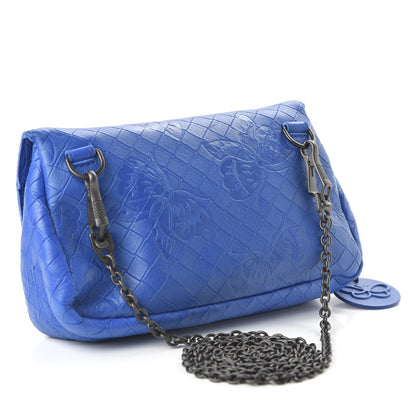 Bottega Veneta Calfskin Intrecciomirage Embossed Butterfly Small Chain Crossbody Signal Blue 5 of 10