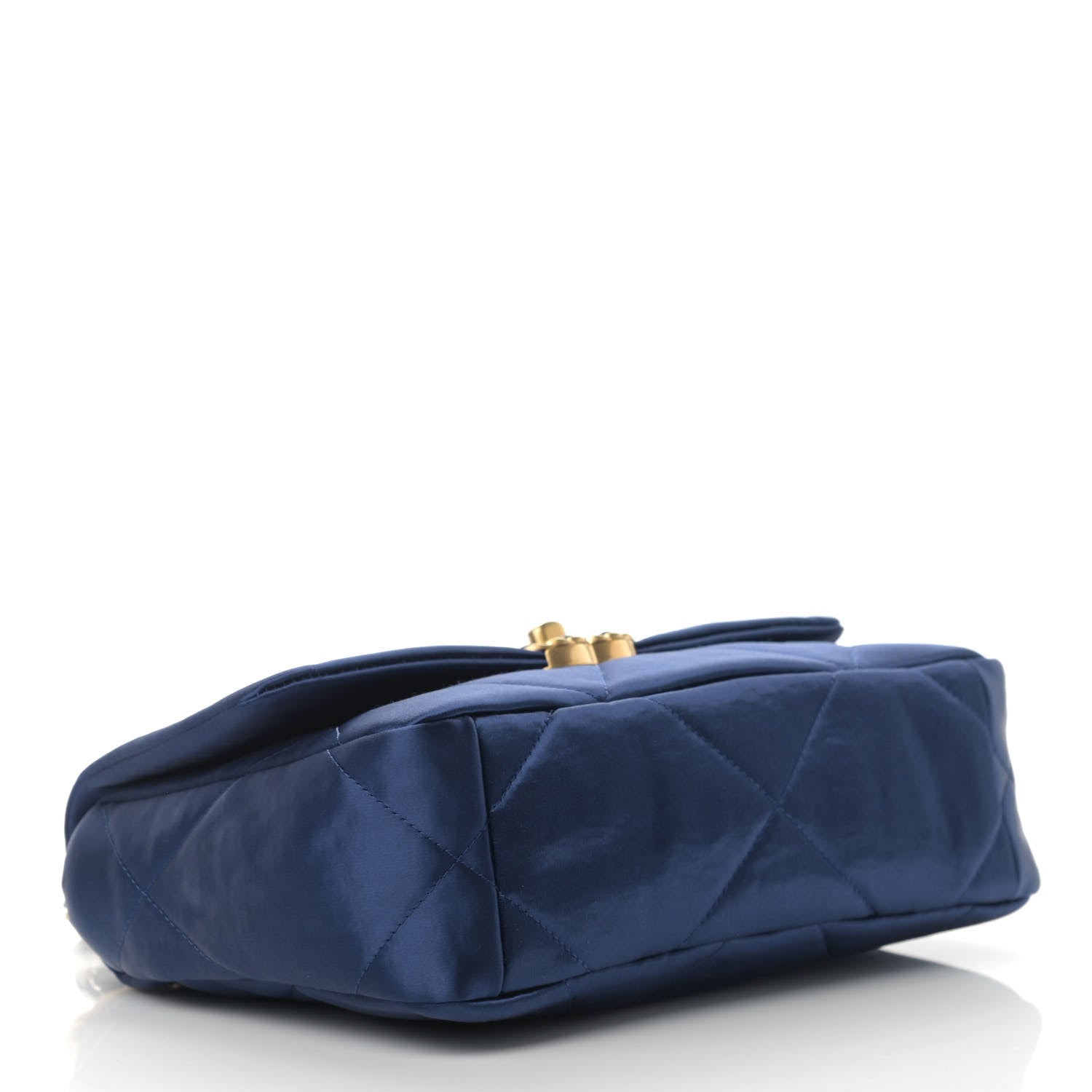 Chanel Satin Quilted Medium Chanel 19 Flap Blue 4 of 11