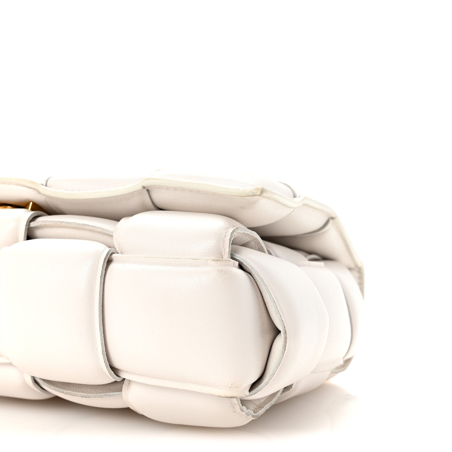 Bottega Veneta Lambskin Maxi Intreccio Padded Chain Cassette Crossbody Bag White 9 of 9