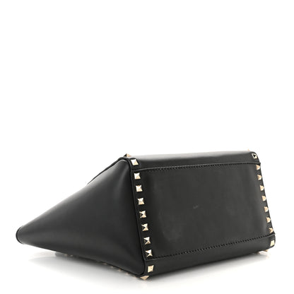 Valentino Garavani Vitello Small Rockstud Double Handle Tote Black 4 of 14