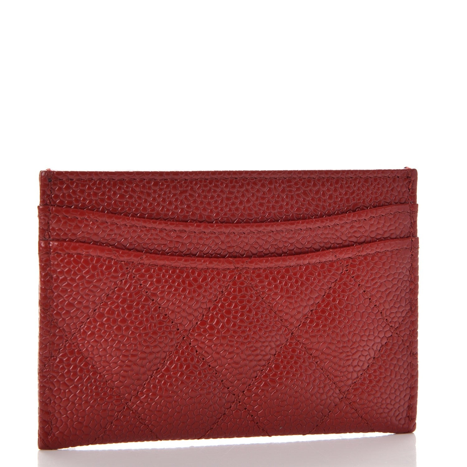 Chanel Caviar Quilted Card Holder Red 3 of 9