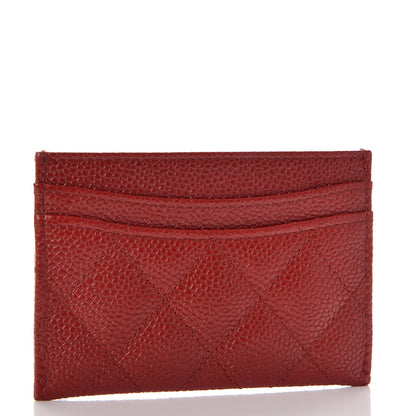Chanel Caviar Quilted Card Holder Red 3 of 9