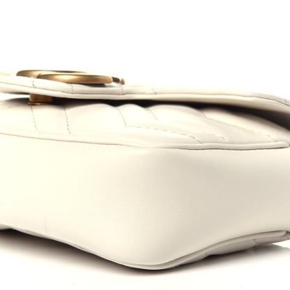 Gucci Calfskin Matelasse Super Mini GG Marmont Shoulder Bag White 7 of 13