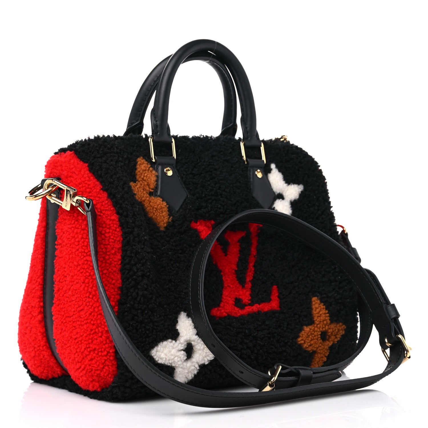 Louis Vuitton Monogram Teddy Speedy Bandouliere 25 Red 3 of 10