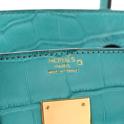 Hermes Matte Alligator Birkin 30 Bleu Paon 6 of 12