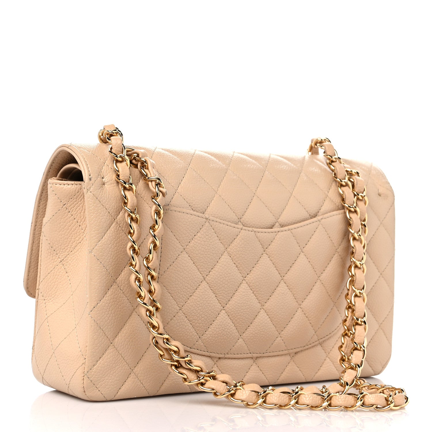 Chanel Caviar Quilted Medium Double Flap Beige 4 of 15