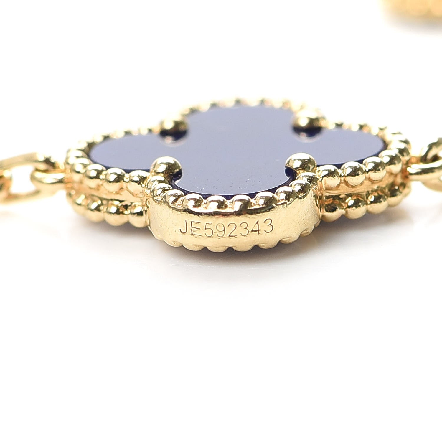 Van Cleef & Arpels 18K Yellow Gold Diamond Blue Sevres Porcelain 5 Motifs Vintage Alhambra Vendome Bracelet 5 of 6