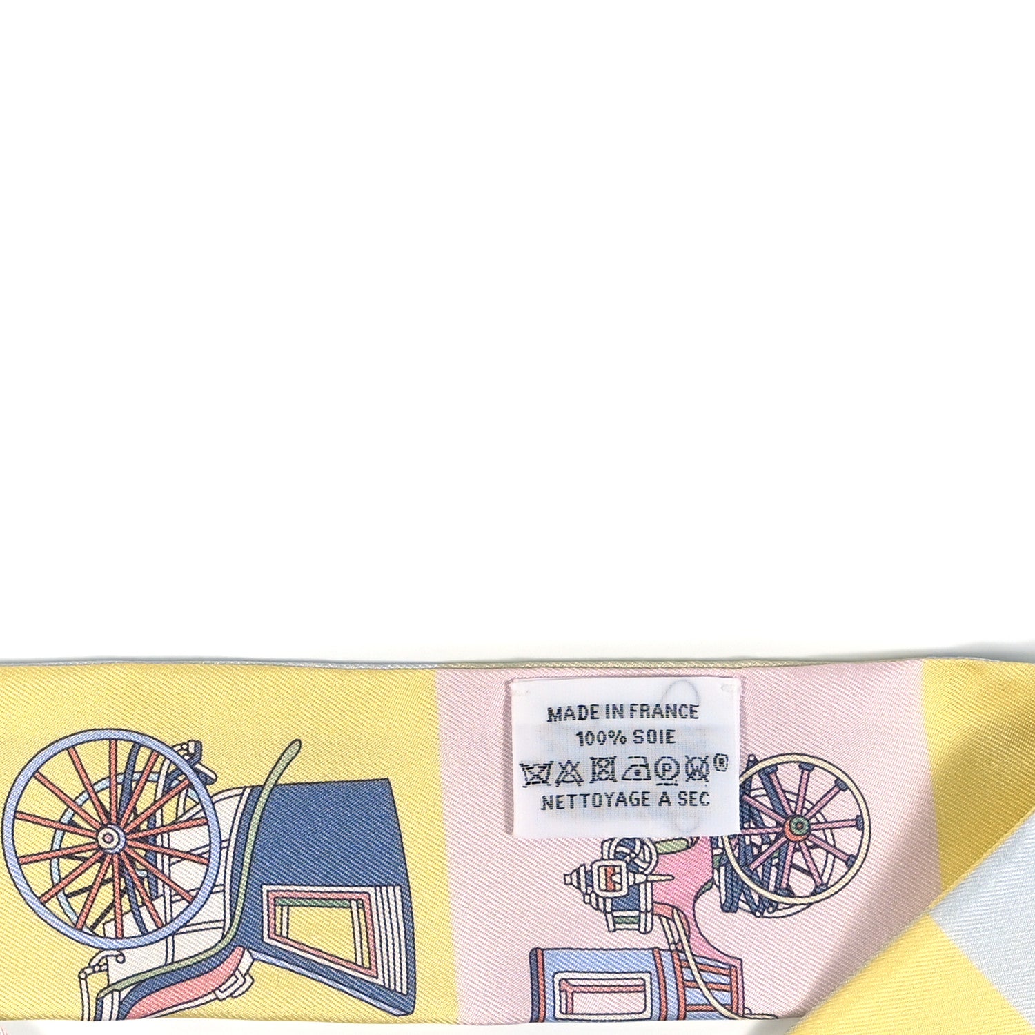 Hermes Silk Les Voitures Exquises Twilly Rose Pale Jaune Pale 3 of 4