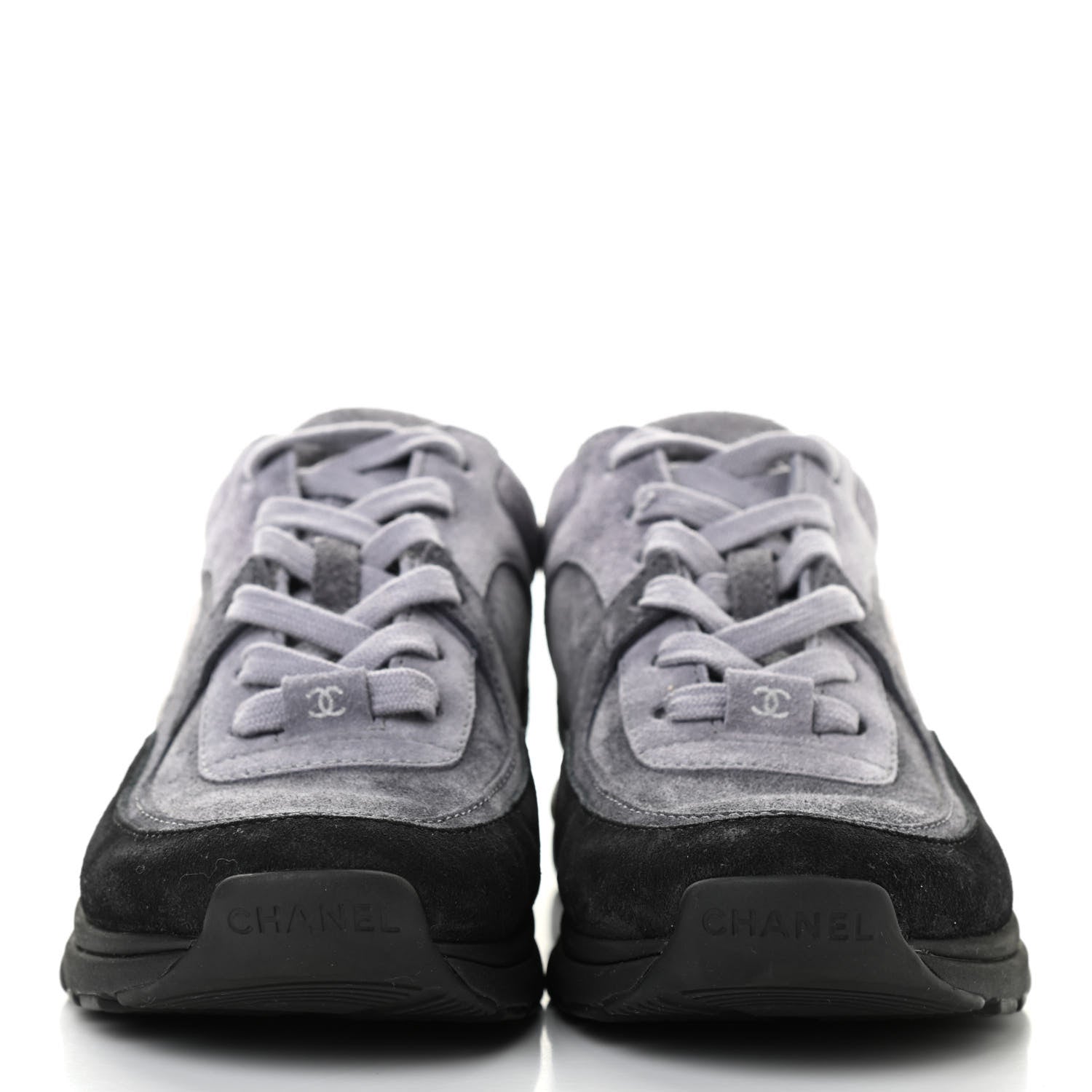 Chanel Suede Calfskin CC Sneakers 35.5 Black 2 of 10