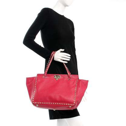 Valentino Garavani Vitello Medium Rockstud Tote Cyclamin 3 of 9