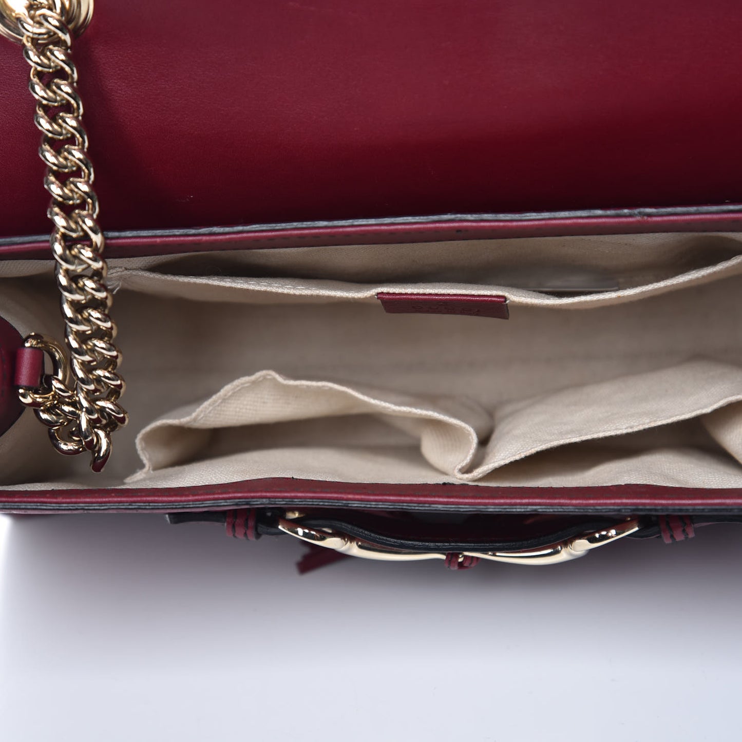 Soft Guccissima Medium Emily Chain Shoulder Bag Classic Ruby