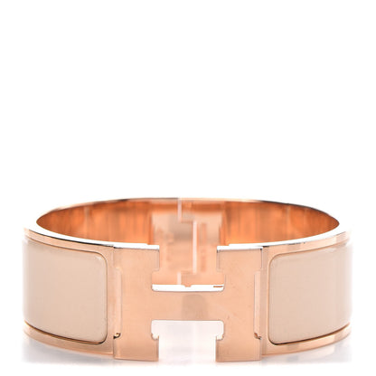 Hermes Enamel Wide Clic Clac H Bracelet PM Blanc Percale 1 of 6