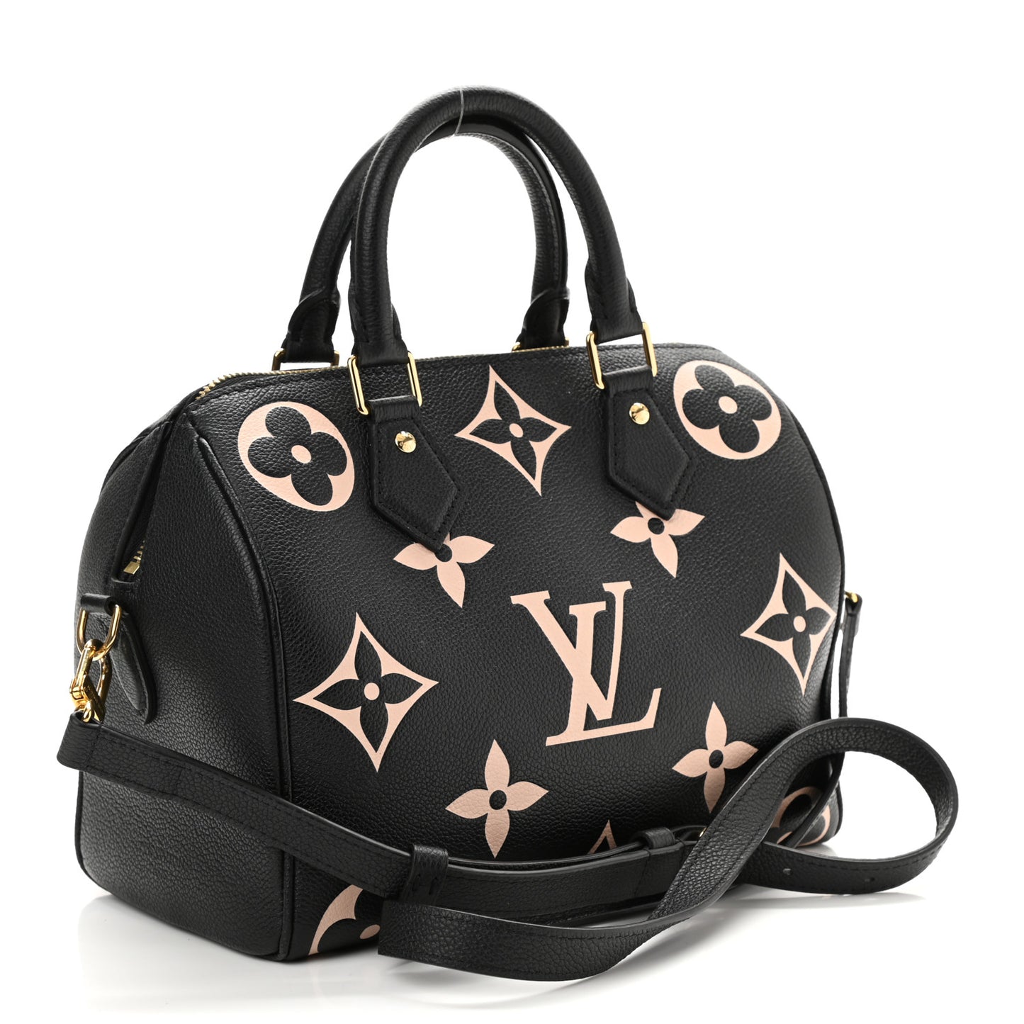 Empreinte Monogram Giant Speedy Bandouliere 25 Black Beige