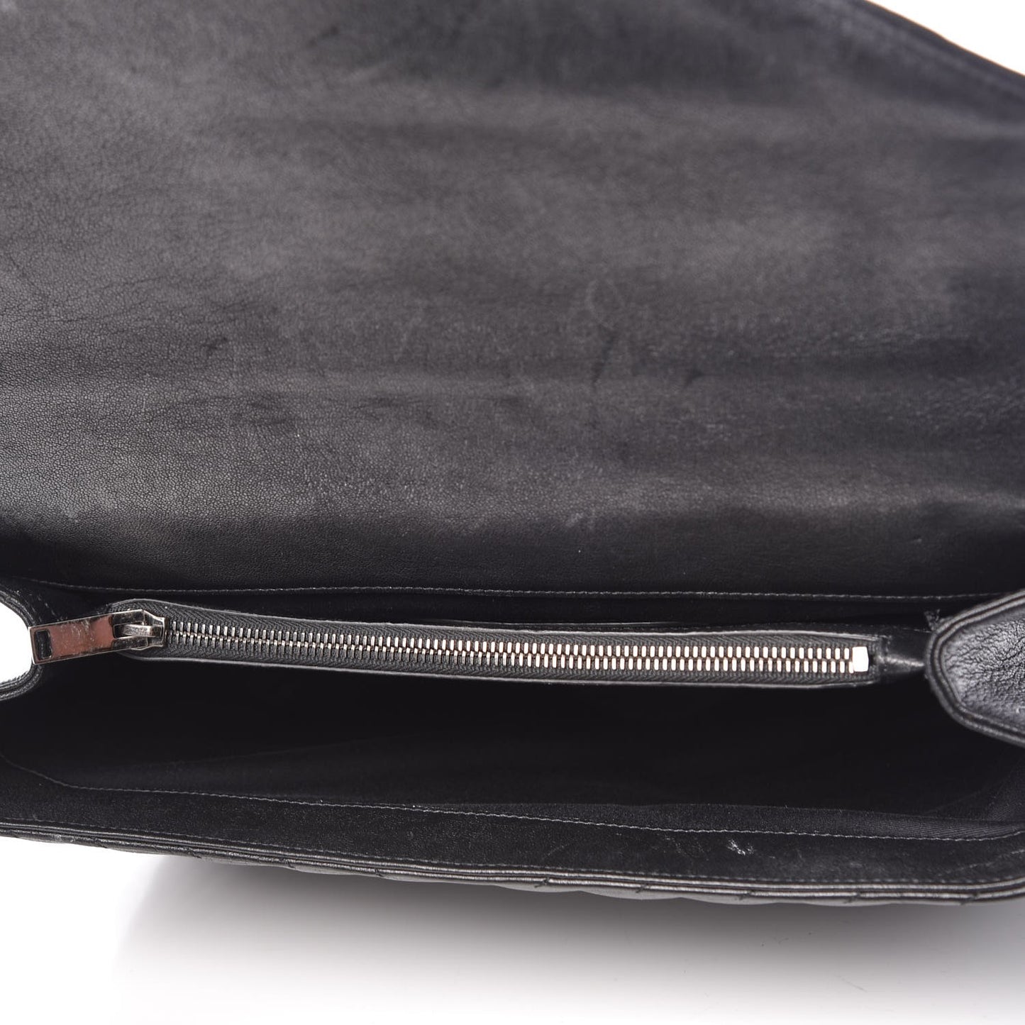 Sheepskin Matelasse Chevron Monogram Large College Satchel Black