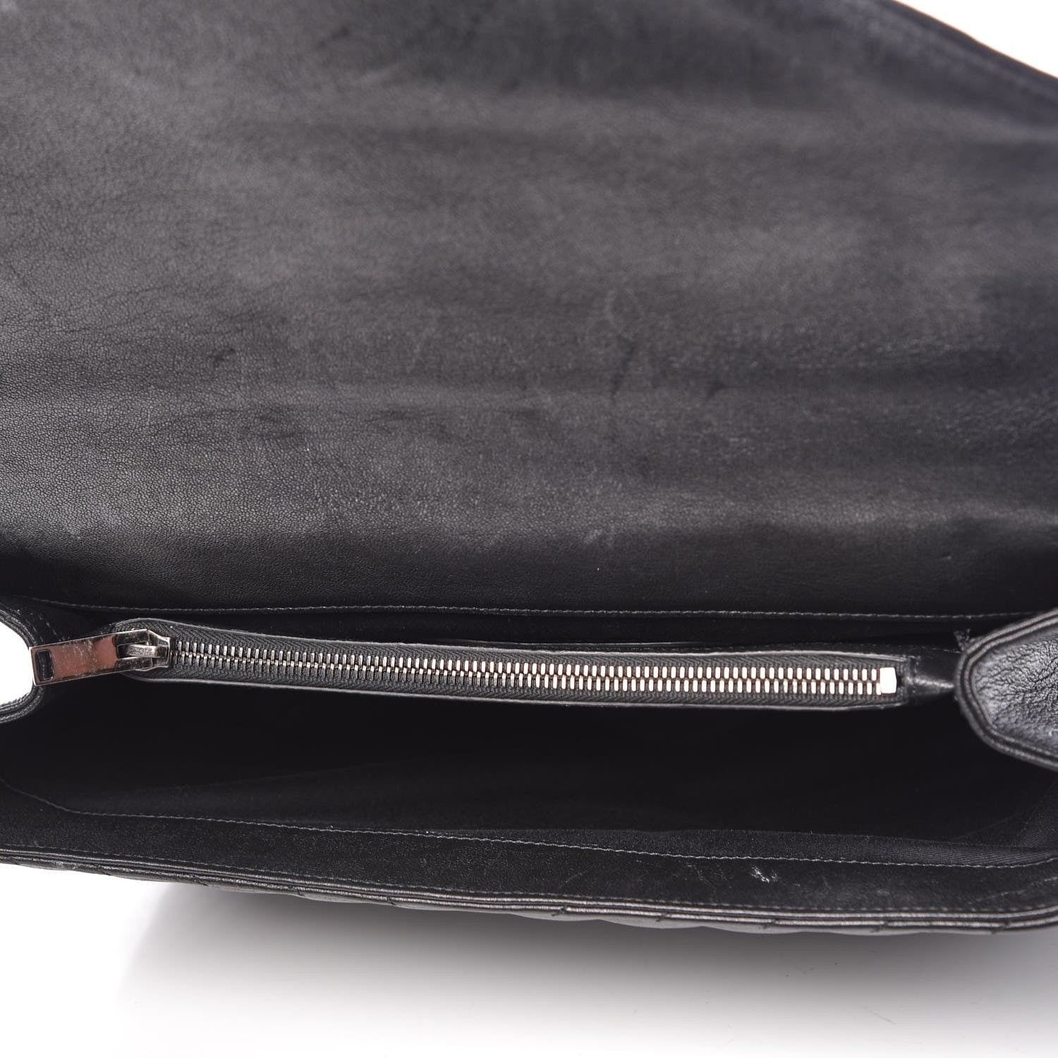 Saint Laurent Sheepskin Matelasse Chevron Monogram Large College Satchel Black 6 of 8