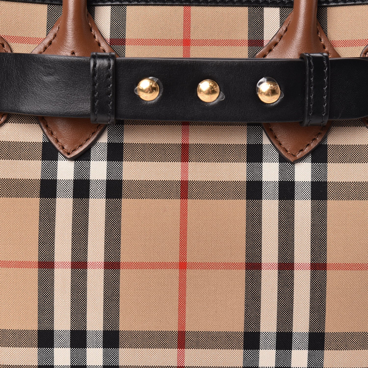 Burberry Calfskin Vintage Check Triple Stud Mini Belt Bag Archive Beige 9 of 12