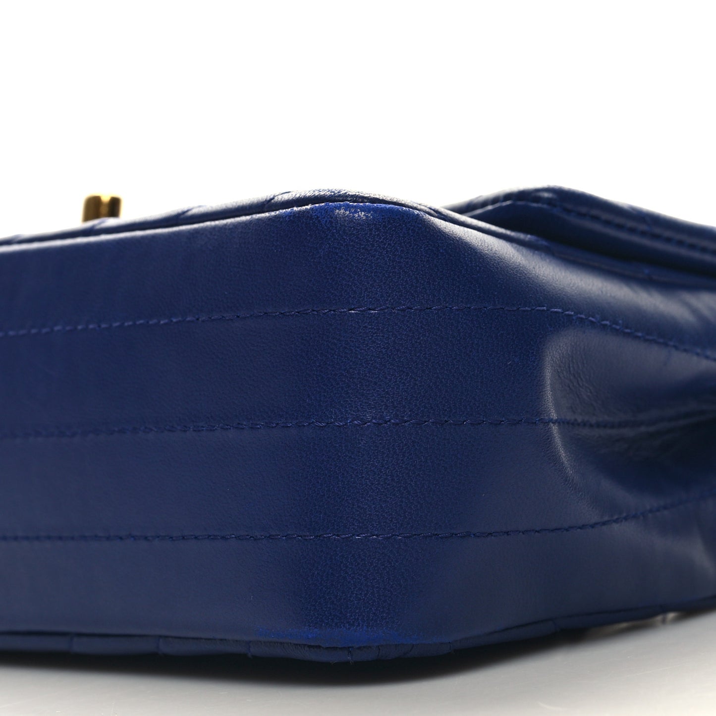 Lambskin Chevron Quilted Mini Rectangular Flap Blue