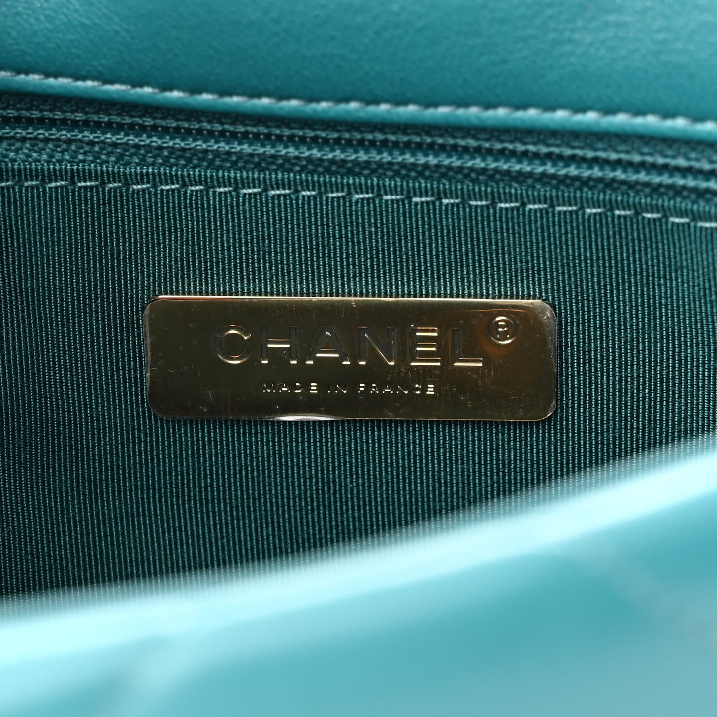 Goatskin Quilted Medium Chanel 19 Flap Turquoise