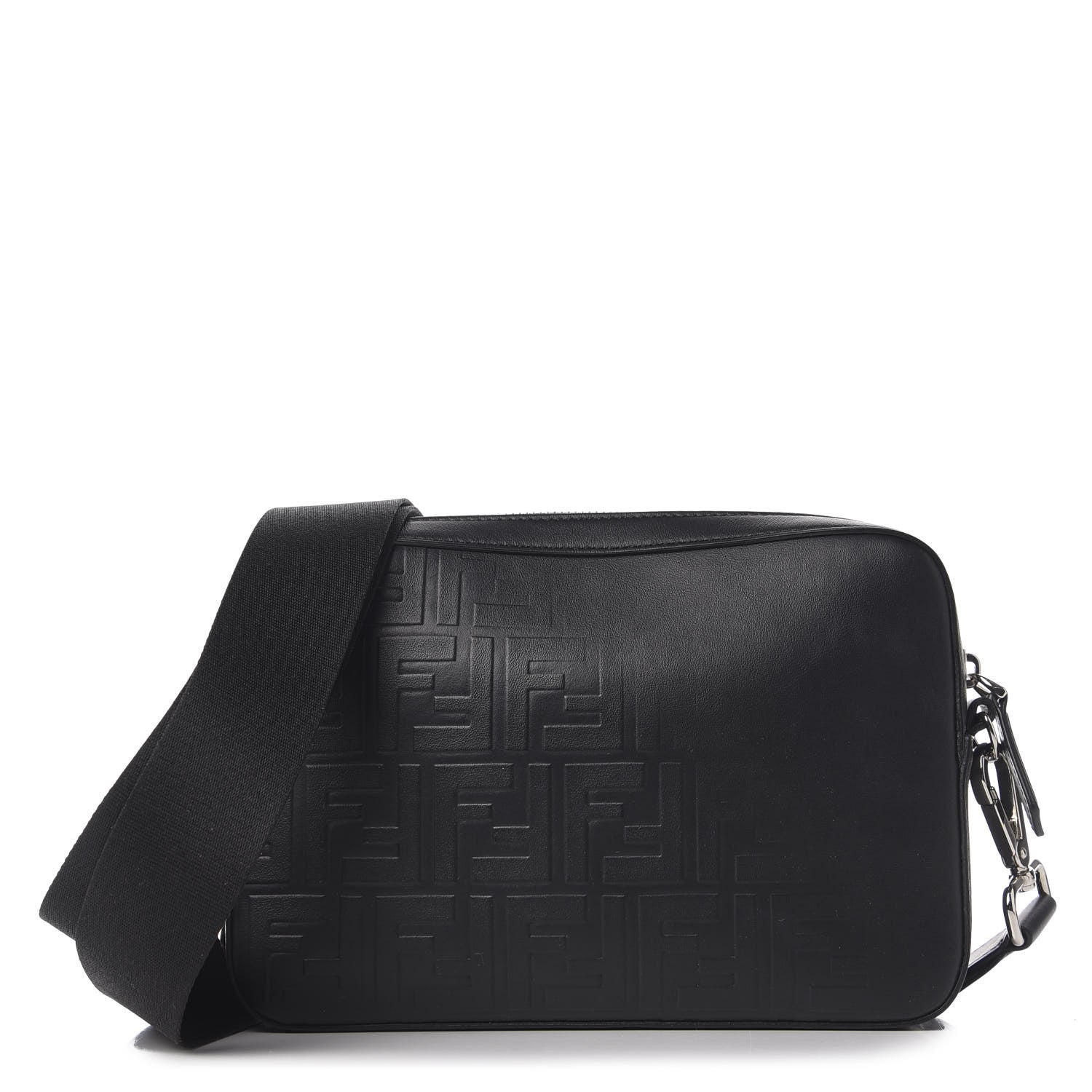 Fendi Vitello Grace FF Gradient Embossed Medium Camera Case Black 1 of 11