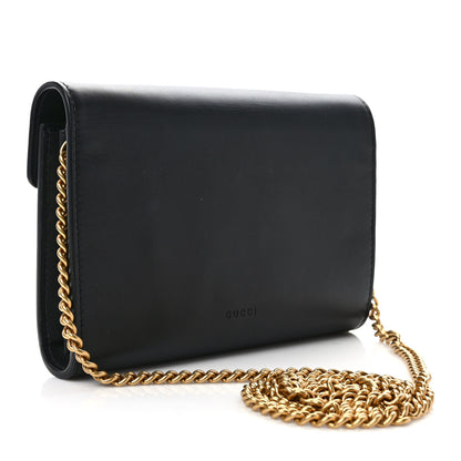 Gucci Calfskin Animalier Chain Wallet Black 3 of 11