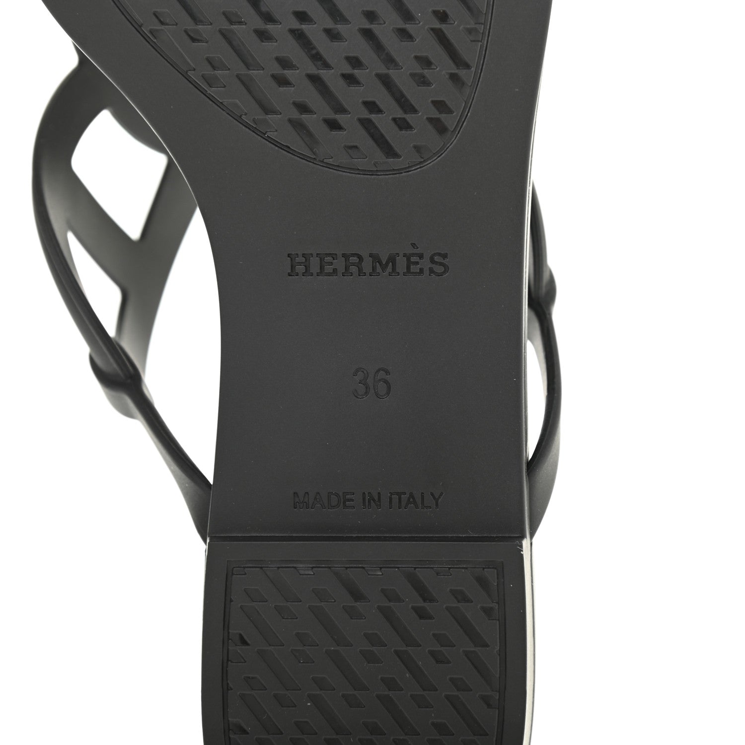 Hermes Rubber Womens Egerie Sandals 36 Black 7 of 8