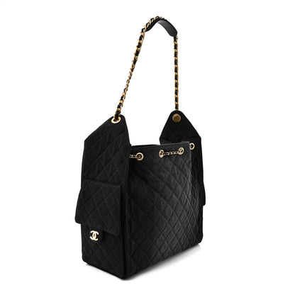 Chanel Washed Denim Quilted Medium Chanel 25 Handbag Black 4 of 10