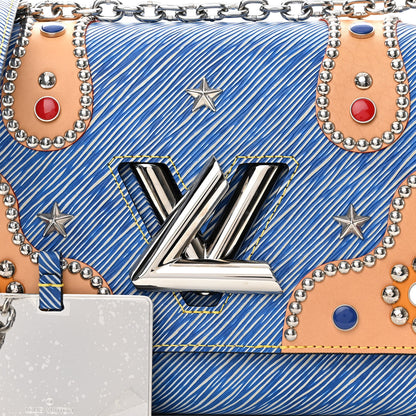Louis Vuitton Epi Studded Twist Shoulder Bag MM Denim Light 7 of 9