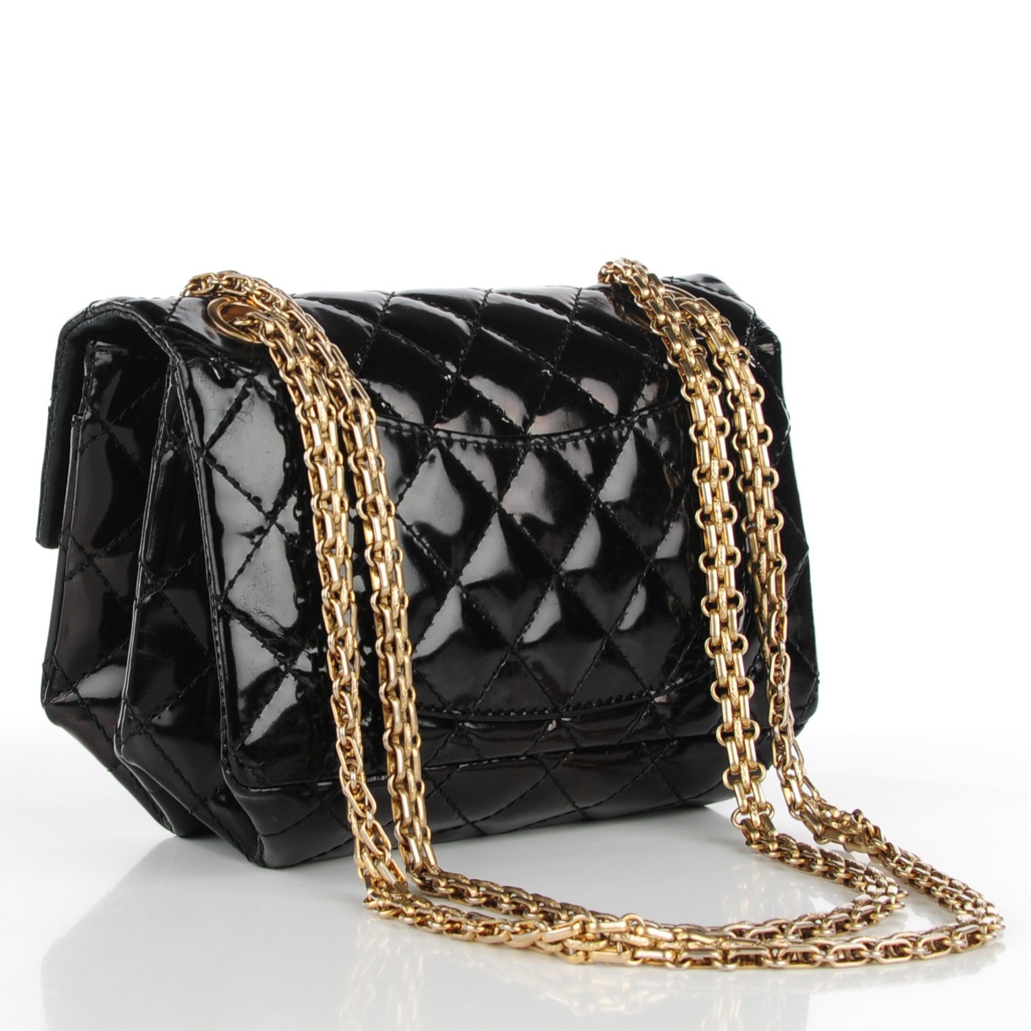 Chanel Patent Quilted Small Accordion Reissue 2.55 Flap Black 3 of 8