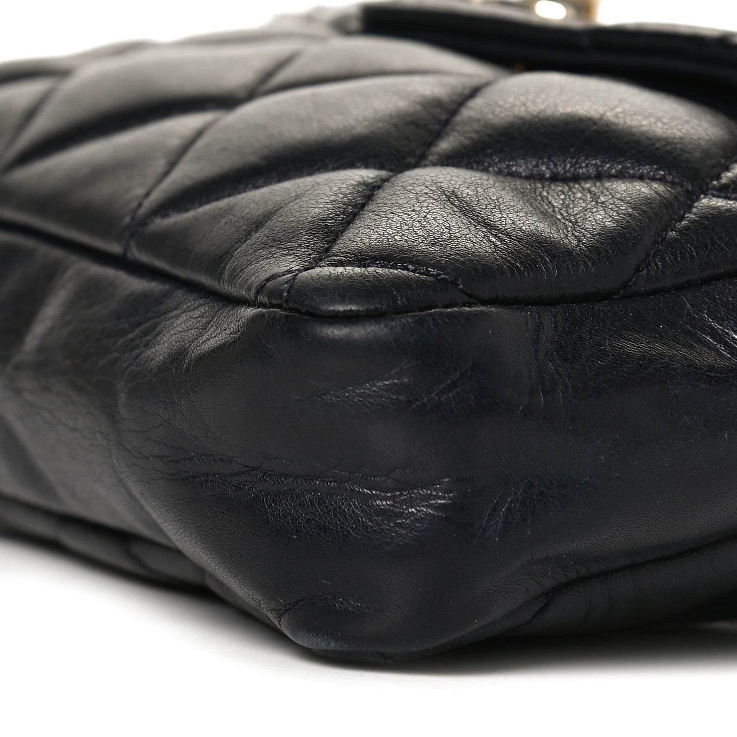 Lambskin Quilted Flap Waist Belt Bag 70 28 Navy