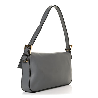 Fendi Vitello Flamingo Enamel Interchangeable Strap Baguette Grigio Chiaro Latte Tabacco 3 of 14