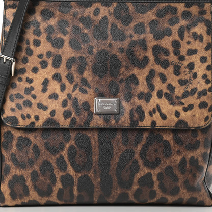 Dolce & Gabbana Dauphine Leopard Print Large Miss Sicily Satchel Black 7 of 10