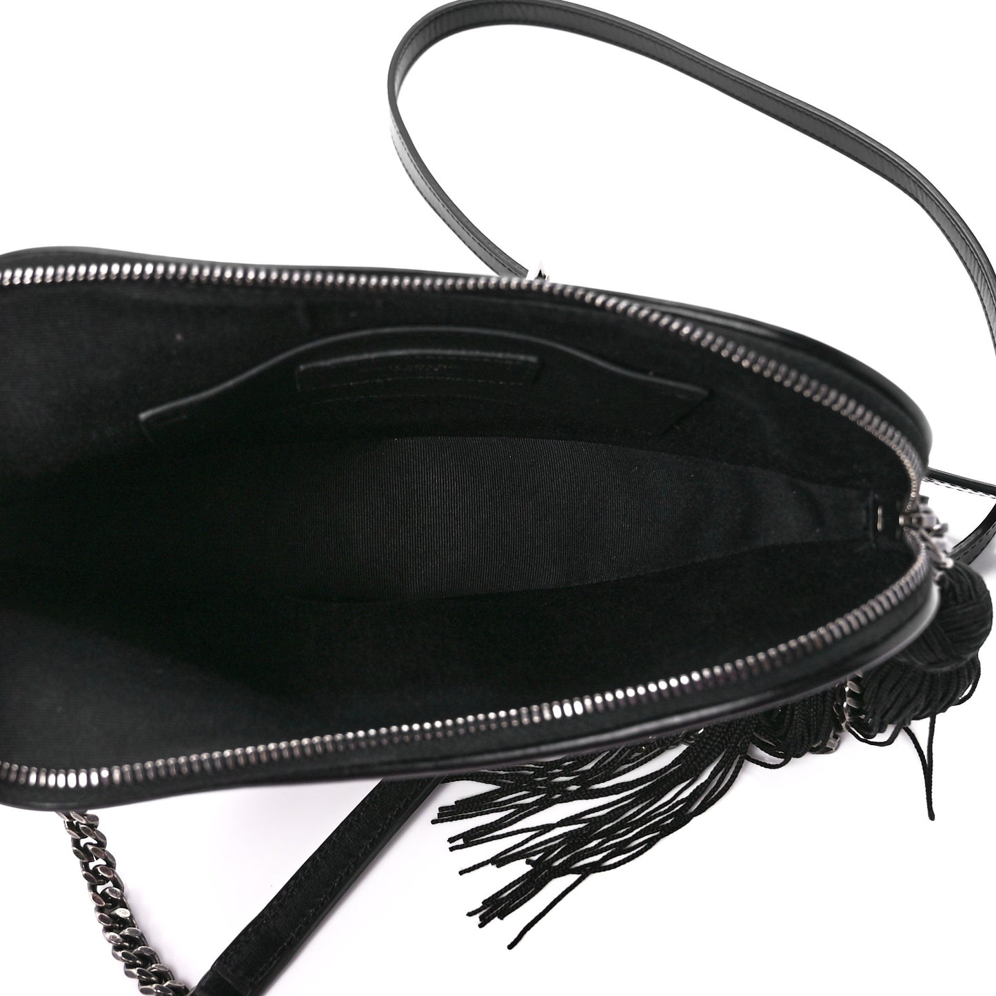 Calfskin Heart Monogram Crossbody Black