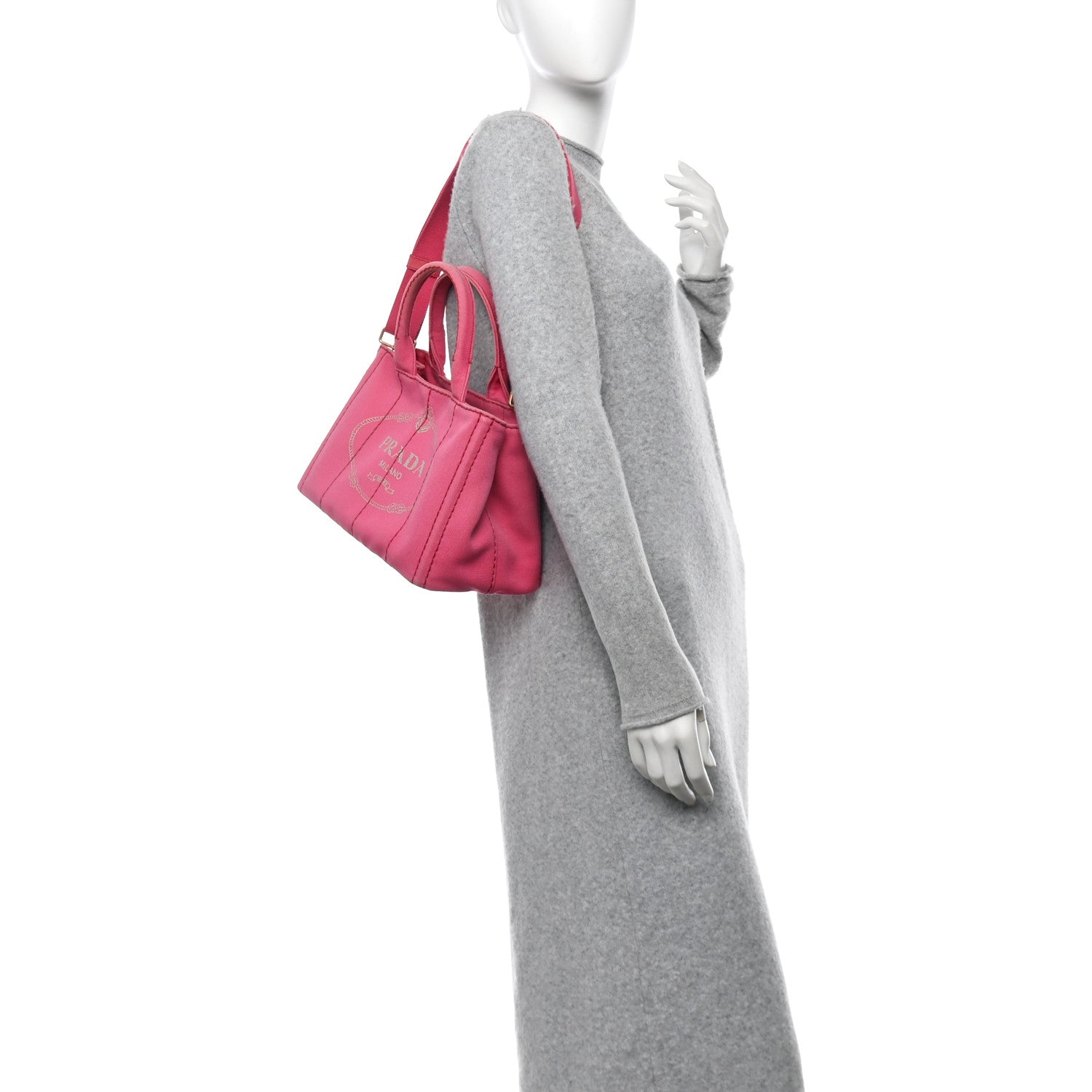 Prada Canapa Small Logo Tote Peonia 3 of 12