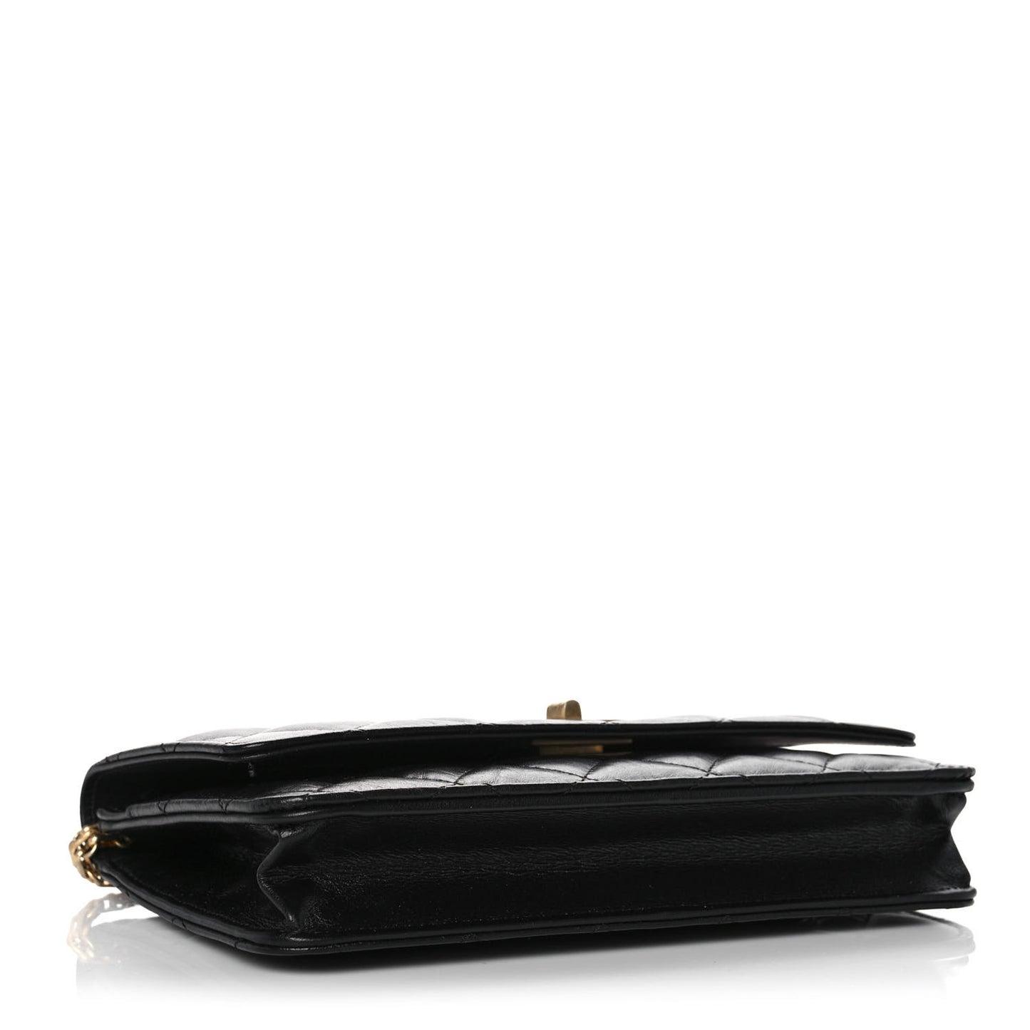 Aged Calfskin Quilted Reissue Wallet On Chain WOC Black