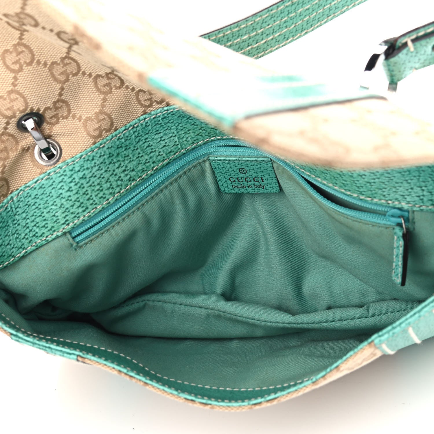 Gucci Monogram Satchel Bag Turquoise 5 of 10