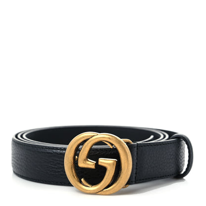 Gucci Calfskin Mens Interlocking G Belt 120 48 Black 1 of 6