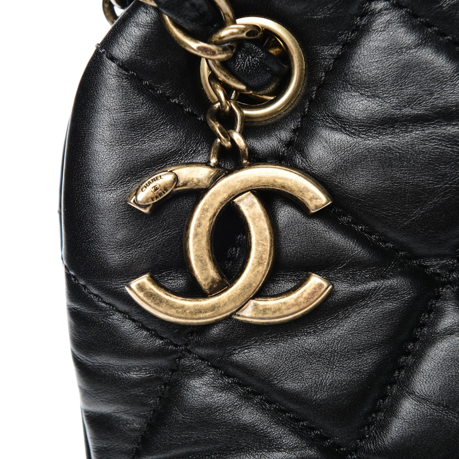 Chanel Aged Calfskin Large Just Mademoiselle Bowling Bag Black 8 of 8