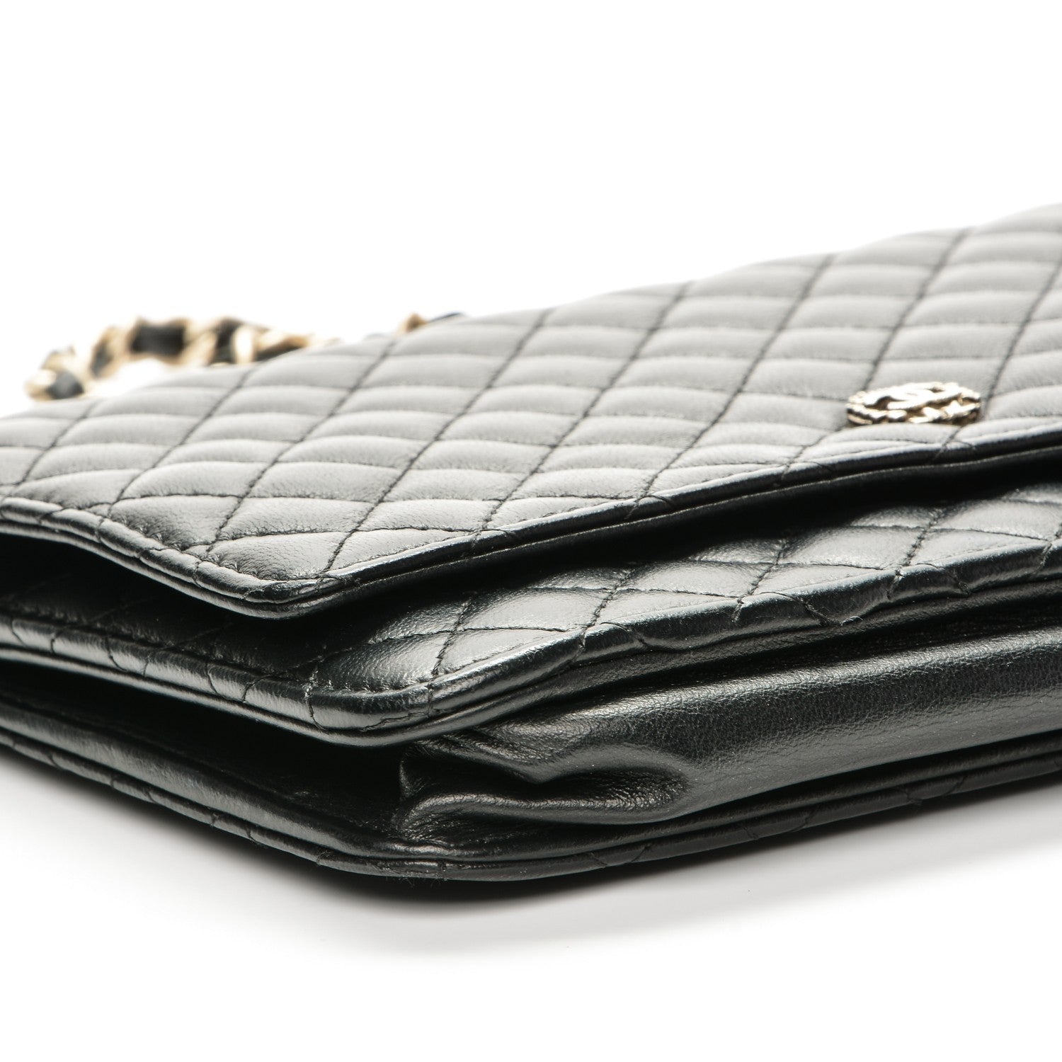 Chanel Lambskin Micro Quilted Wallet On Chain WOC Black 6 of 9
